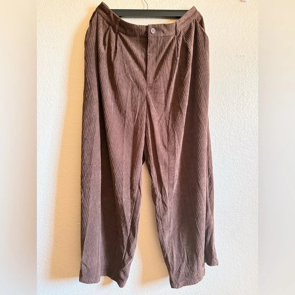 Cider Womens Chocolate Corduroy Pants- Wide Leg - Picture 1 of 4